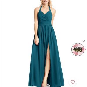 Azazie Veronica Bridesmaid Dress in Ink Blue Sz A8